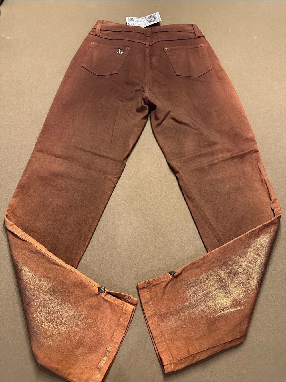 Brazil Roxx Women’s Rust-Brown Metallic Wash Jeans - Picture 6 of 13